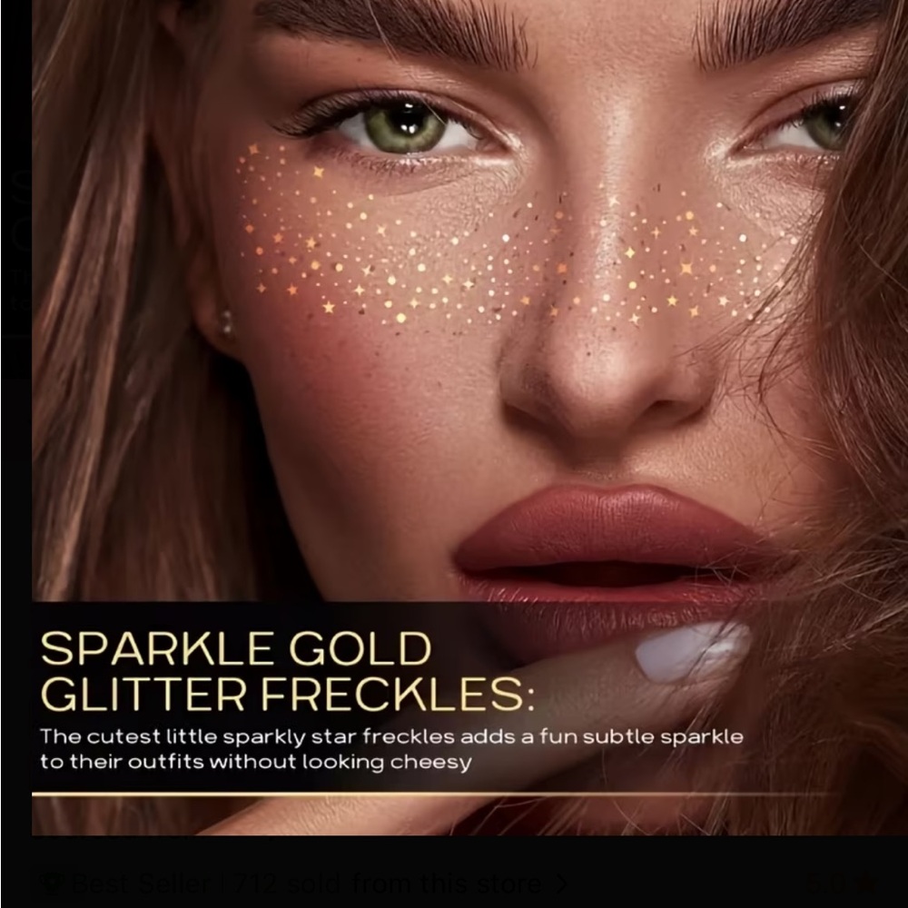 Sparkle Gold Glitter Freckles — Gold Glitter Face Decal